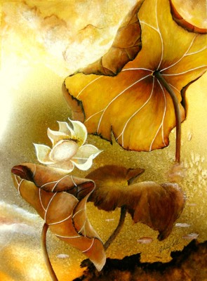 Ashley Coll - Sienna  Lotus painting