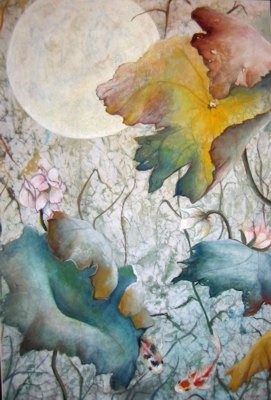 Ashley Coll - Moon Over Lotus 2 painting
