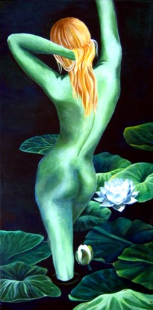 Ashley Coll - Among the Lotus painting