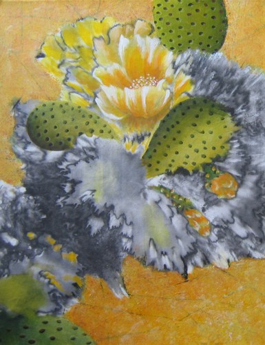 Ashley Coll - Yellow Cactus Flower painting