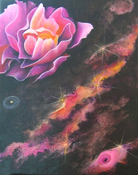 Ashley Coll - Dreams in Fuchsia painting