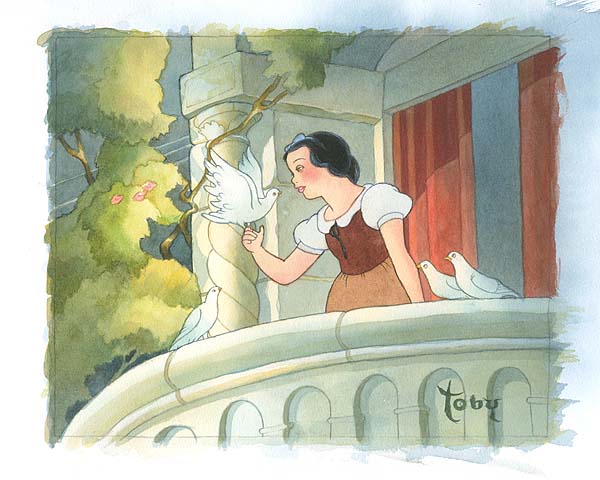 Toby Bluth - For the One I Love - Snow White original painting