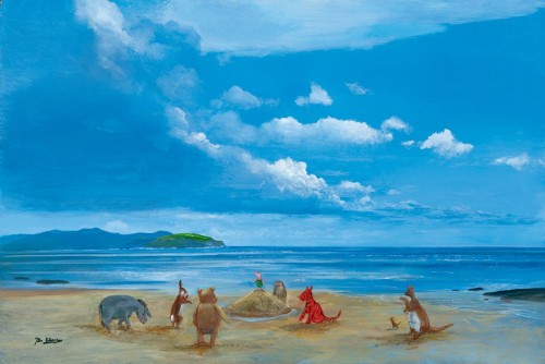 Peter Ellenshaw - Pooh and Friends at the Seaside
