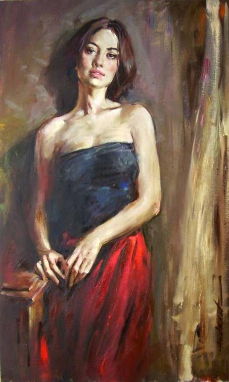 Andrew Atroshenko - Awaiting - Oil on Canvas Original Painting