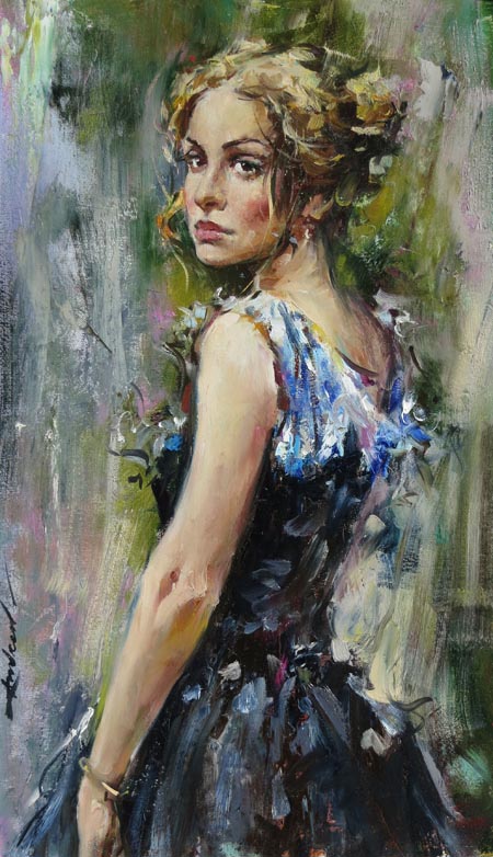 Andrew Atroshenko - Looking Back - Oil on Canvas Original Painting