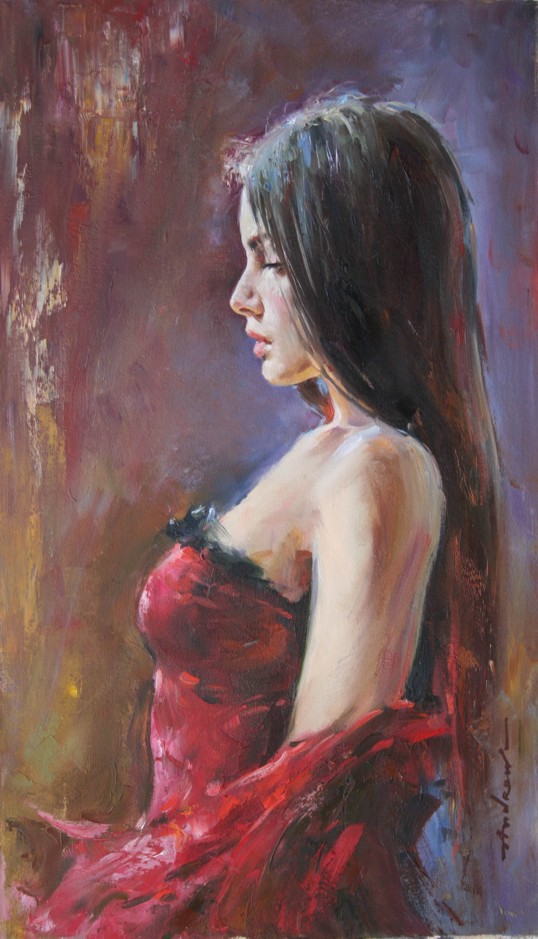 Andrew Atroshenko - Reflecting Emotions - Oil on Canvas Original Painting
