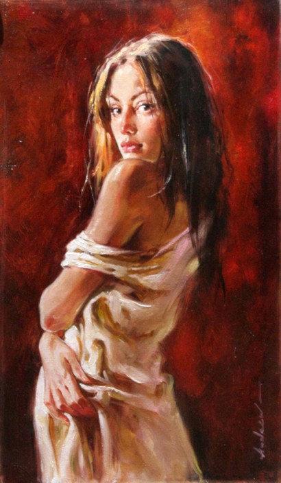Andrew Atroshenko - Waiting for Love - Oil on Canvas Original Painting
