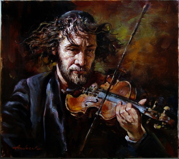 FIDDLER 
Oil on Canvas Original Painting