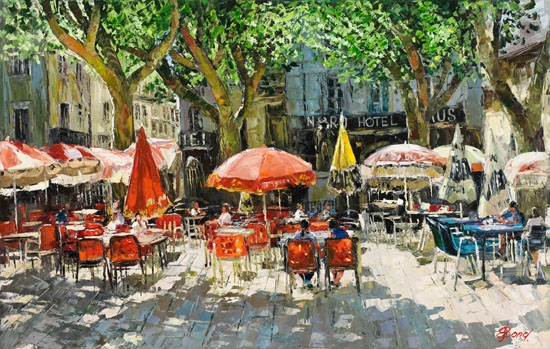 Elena Bond - The Cafe in Arles - Limited Edition on Canvas