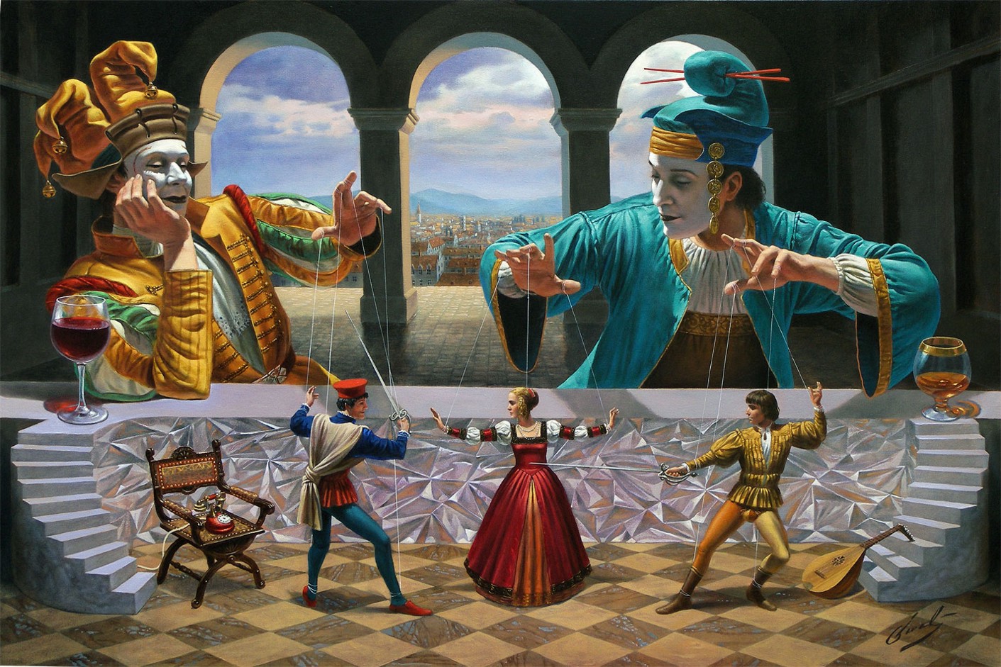 Michael Cheval - Art-of-Diplomacy-IV - Oil on Canvas