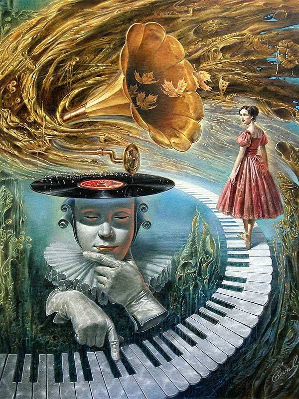 Michael Cheval - SOUNDING SILENCE - Oil on Canvas