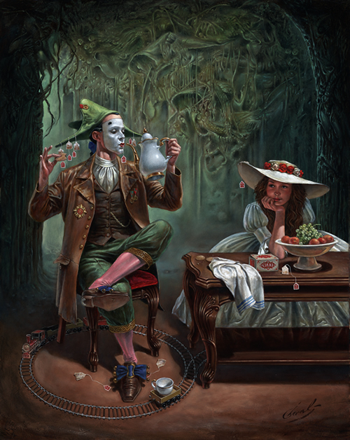 Michael Cheval - TEA FOR ONE - Oil on Canvas