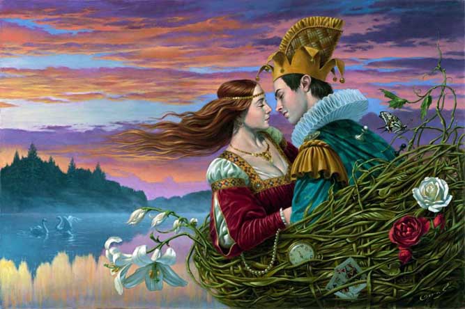Michael Cheval - BASKET OF LOVE II - Oil on Canvas