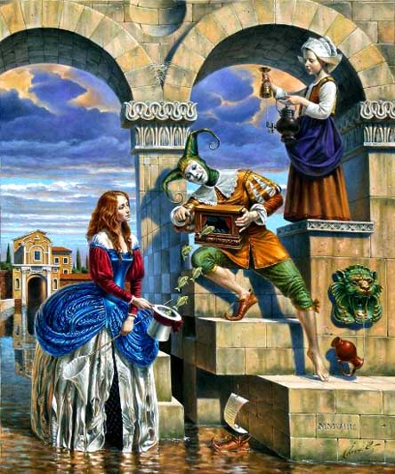 Michael Cheval - CHARMER OF ATTRACTION - Oil on Canvas