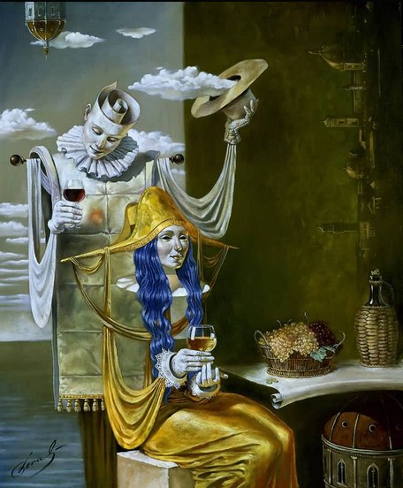 Michael Cheval - ECHO OF THE GOLDEN AGE - Oil on Canvas