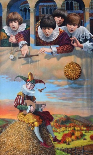Michael Cheval - FOOL ON THE HILL - Oil on Canvas