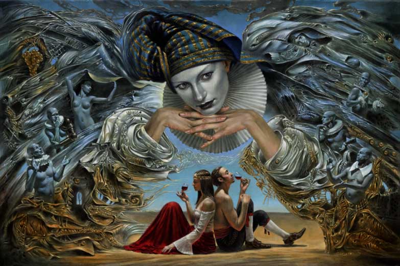 Michael Cheval - GUARDIAN ANGEL - Oil on Canvas