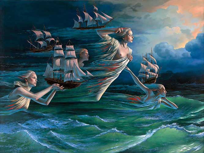 Michael Cheval - HARBOR OF HOPE - Oil on Canvas