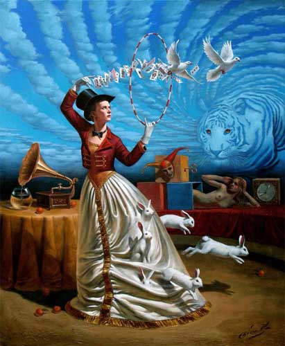 Michael Cheval - MAGIC OF TRIVIAL ILLUSIONS - Oil on Canvas