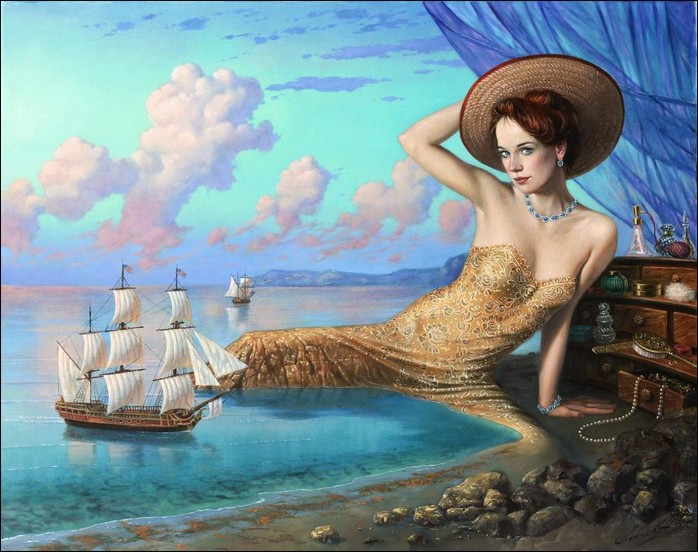 Michael Cheval - MIRROR OF REMINISCENCE - Oil on Canvas