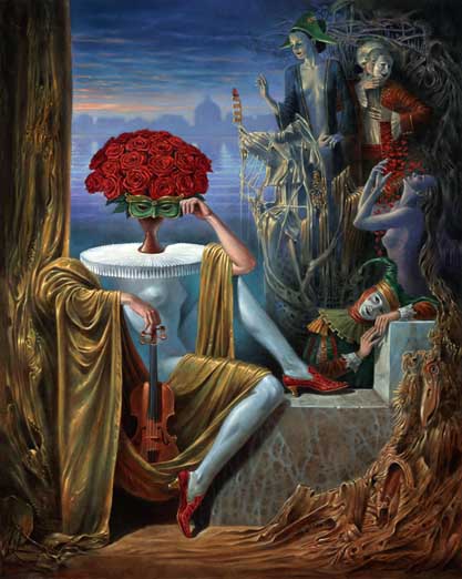 Michael Cheval - NOCTURNE OF DELICATE SCENTS - Oil on Canvas