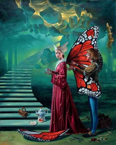 Michael Cheval - STAIRWAY TO HEAVEN - Oil on Canvas