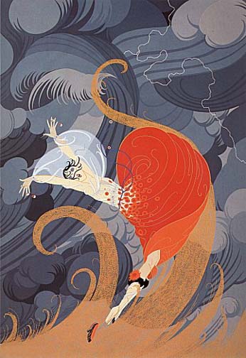 Erte' - Swept Away - limited edition serigraph