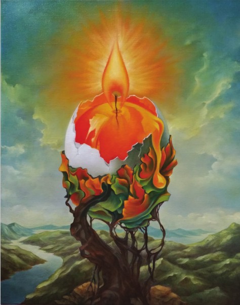 Alex Fishgoyt - FLAME OF CREATION - original painting