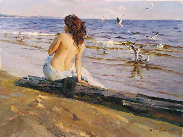 Michael and Inessa Garmash - Beauty on the Shore - Original Painting