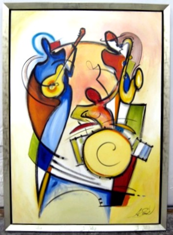 Alfred Gockel - Three for the Road - original oil on canvas painting