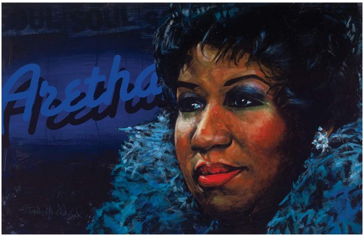 Stephen Holland - Aretha Franklin - original painting