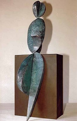 Robert Holmes - Bronze Sculpture - Positive/Negative Leaning Figure