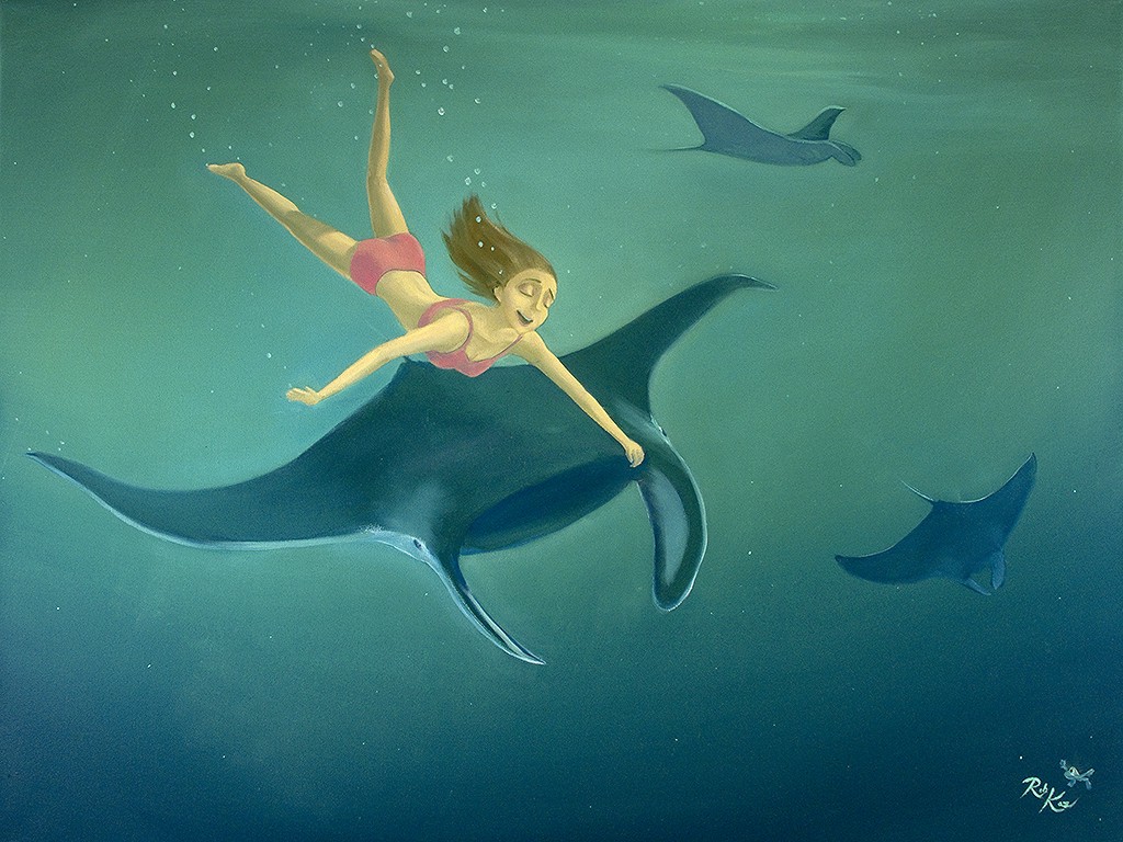Rob Kaz - Hanging On - original oil on canvas painting