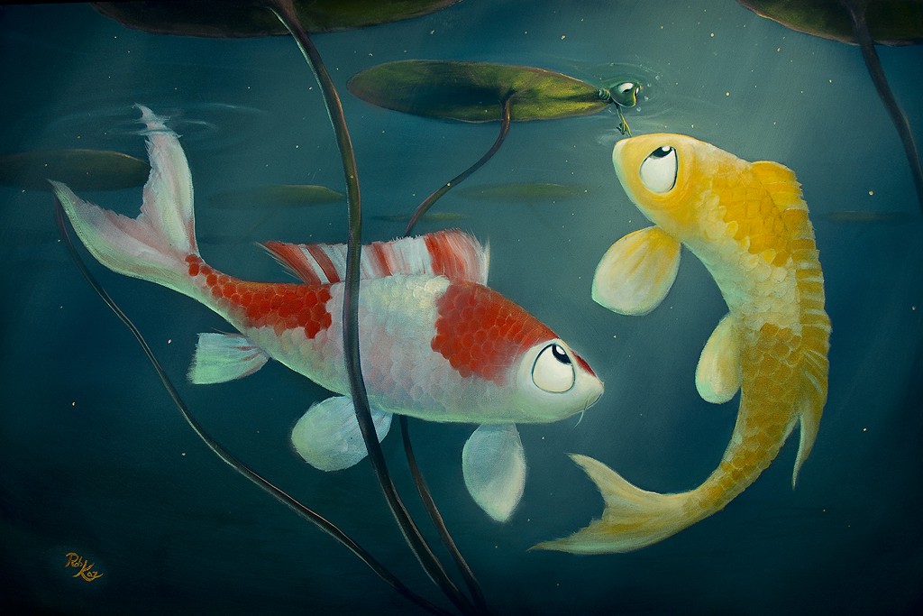 Rob Kaz - Koi II - original oil on canvas painting