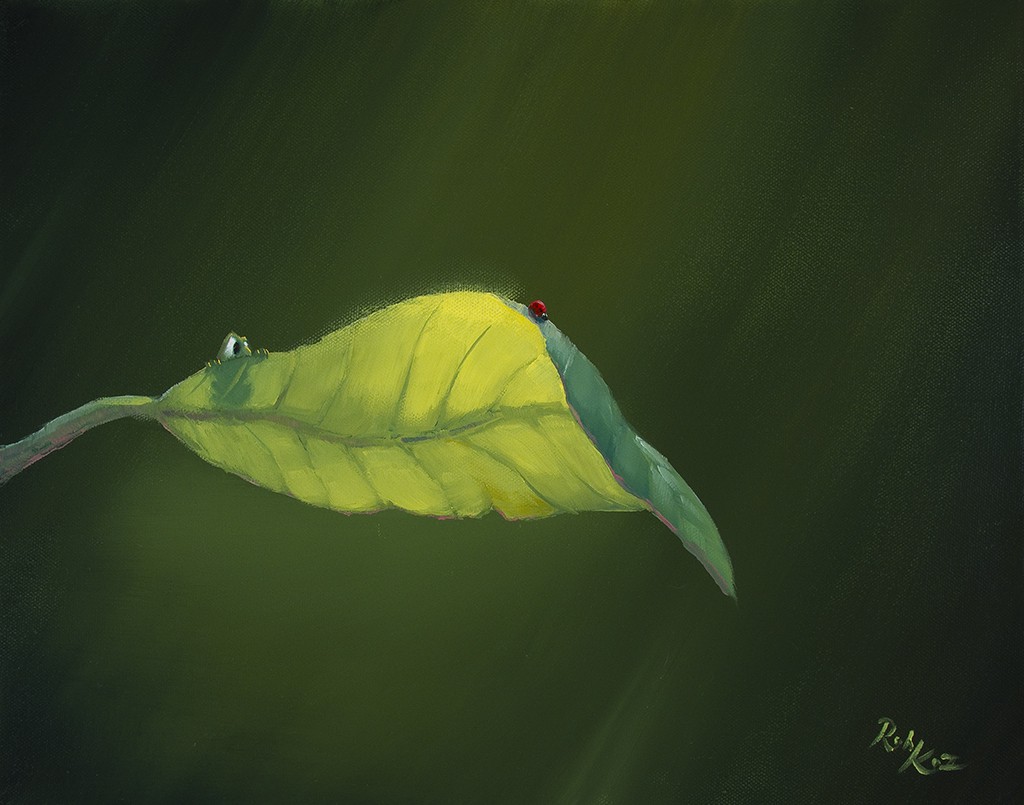 Rob Kaz - Lady Bug Chase 1 - original oil on canvas painting