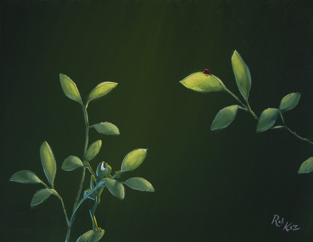 Rob Kaz - Lady Bug Chase 3 - original oil on canvas painting
