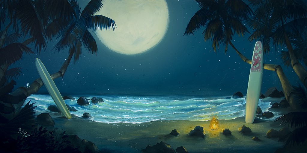 Rob Kaz - Moonlight Tide - original oil on canvas painting