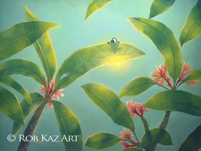 Rob Kaz - Plumeria - signed and numbered limited edition print on canvas