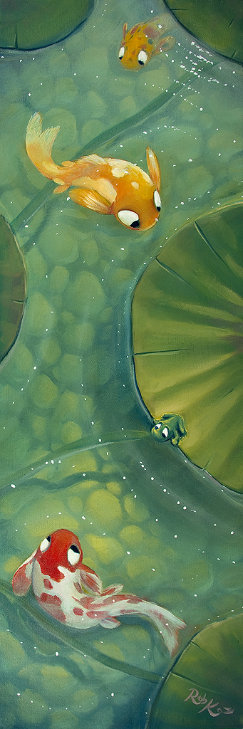 Rob Kaz - Three Sisters - original oil on canvas painting