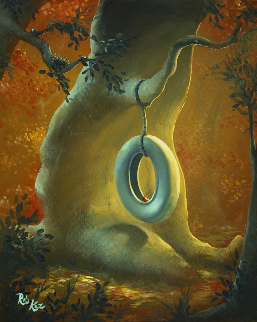 Rob Kaz - Tire Swing - original oil on canvas painting