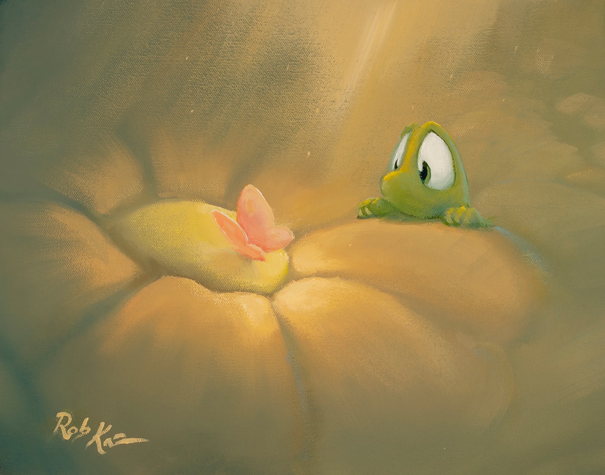 Rob Kaz - Flower Friend - original oil on canvas painting