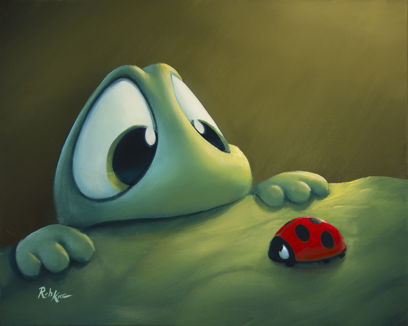 Rob Kaz - Only Curious - original oil on canvas painting