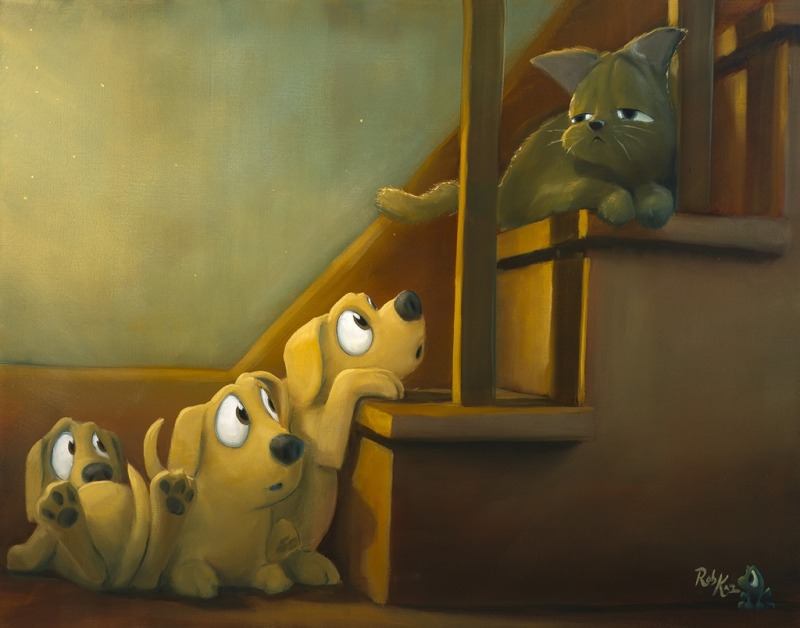 Rob Kaz - Stepping Up - original oil on canvas painting