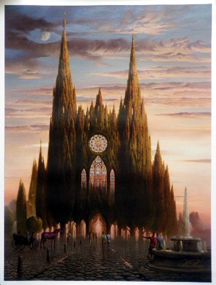 Purple Horse at Chartres by Vladimir Kush