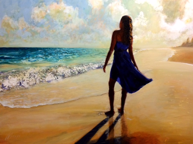 Shawn Mackey - island sunset 30x40 Original painting