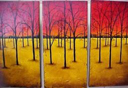Tina Palmer - Red Triptych - original painting