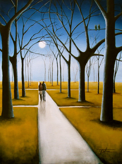 Tina Palmer - NIGHT OWLS TOO original painting