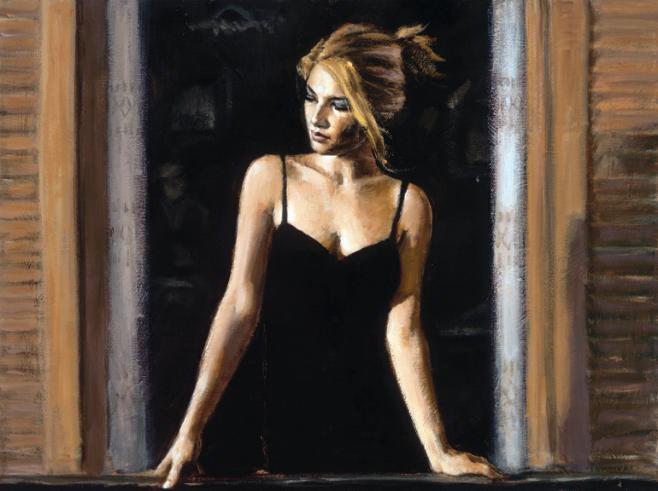 Fabian Perez - BALCONY AT BUENOS AIRES VII - signed and numbered limited edition print on canvas