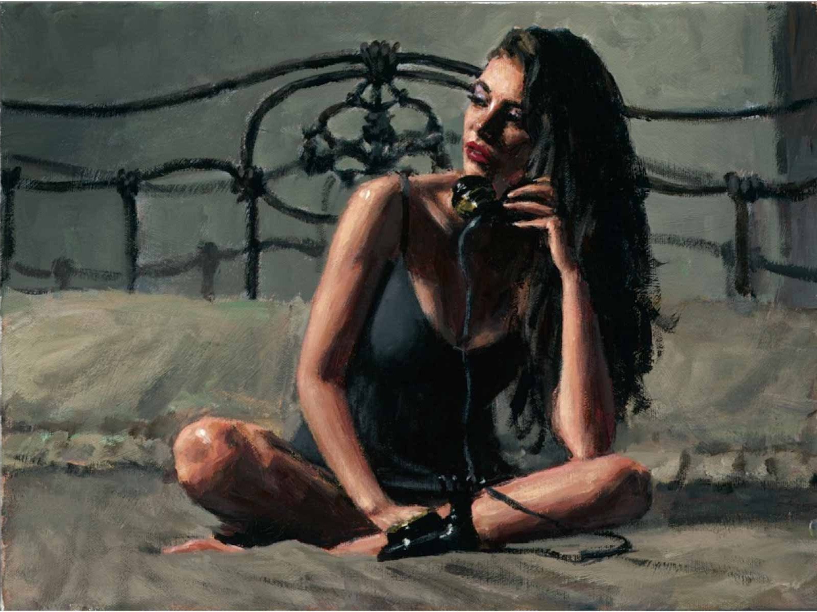 Fabian Perez - Black Phone Signed and Numbered Limited Edition