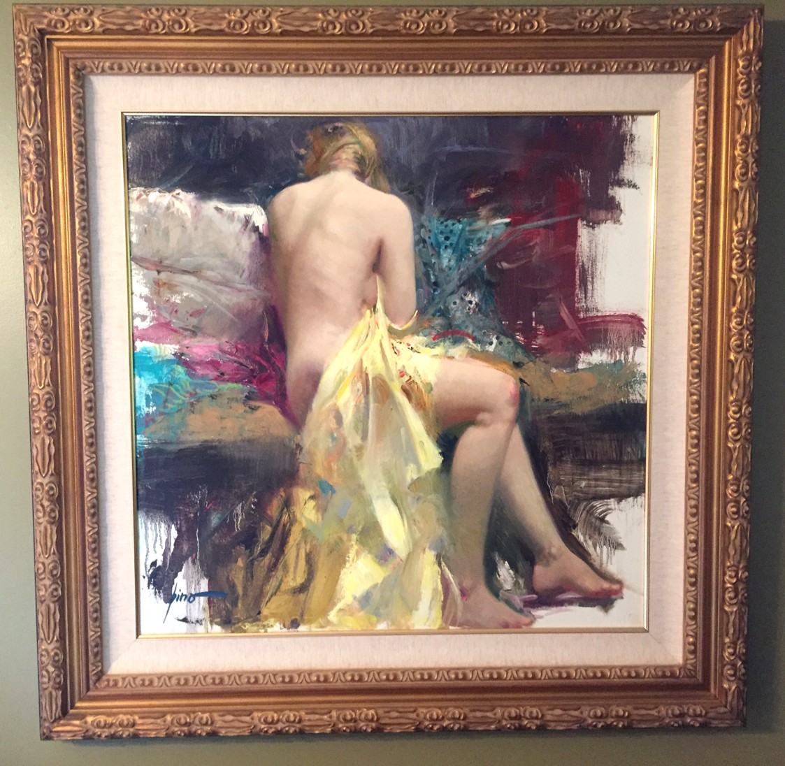 The Pose by Pino, Original Painting, Oil on Canvas
Size: 32 x 32